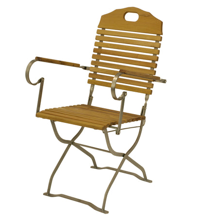 Kurgarten - Set di sedute BAD TÖLZ 5 pezzi, acciaio piatto zincato + Robinia, pieghevole