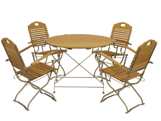 Sitzgruppe Gartengarnitur Kurgarten Garnitur BAD TÖLZ, Stahl verzinkt Robinie