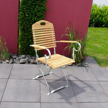 Kurgarten - Poltrona BAD TÖLZ, acciaio piatto zincato + Robinia, pieghevole