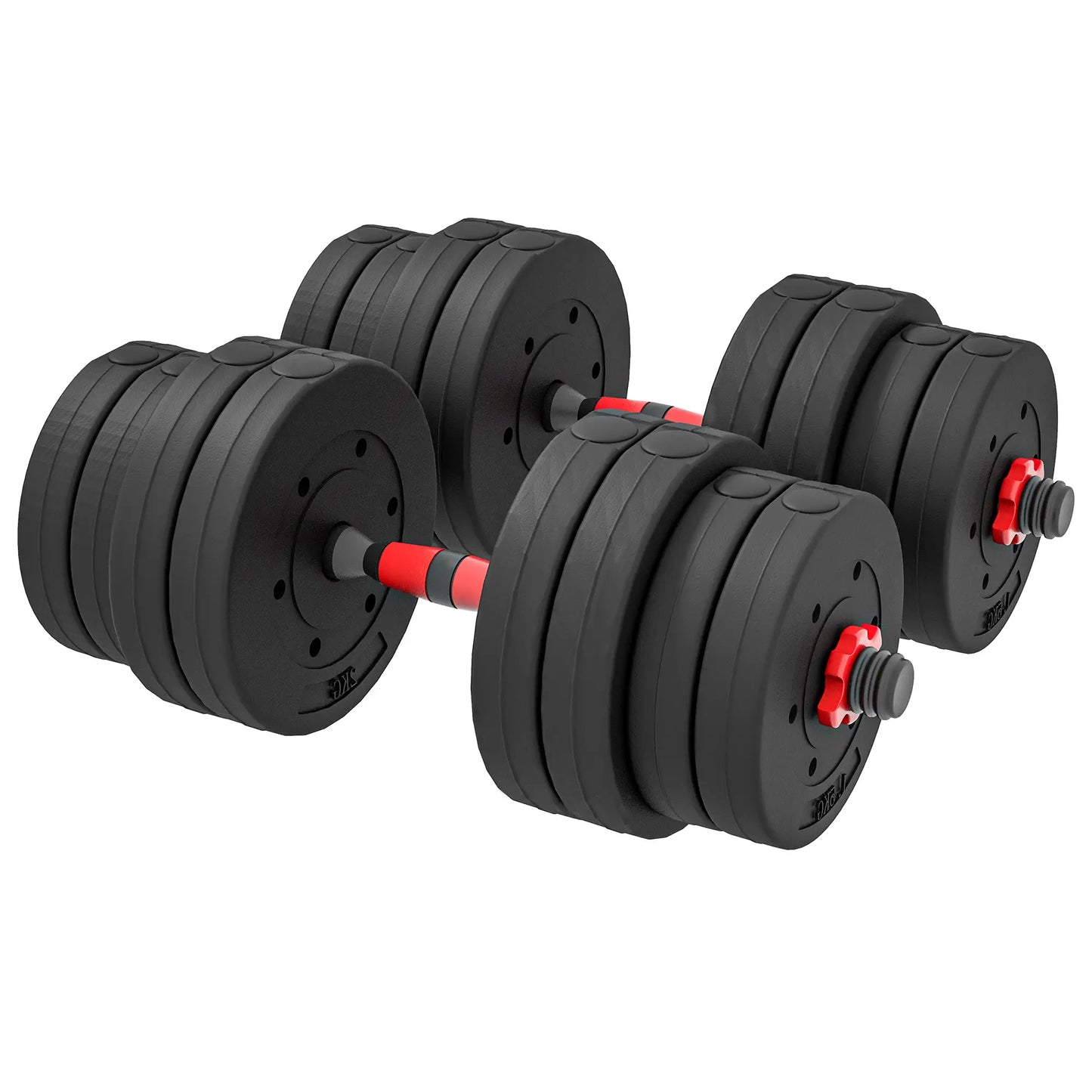 2 in 1 Hanteln Set 30 kg verstellbare Kurzhantel & Langhantel Dumbbell Krafttraining Schwarz
