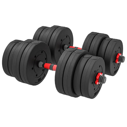 2 in 1 Hanteln Set 30 kg verstellbare Kurzhantel & Langhantel Dumbbell Krafttraining Schwarz