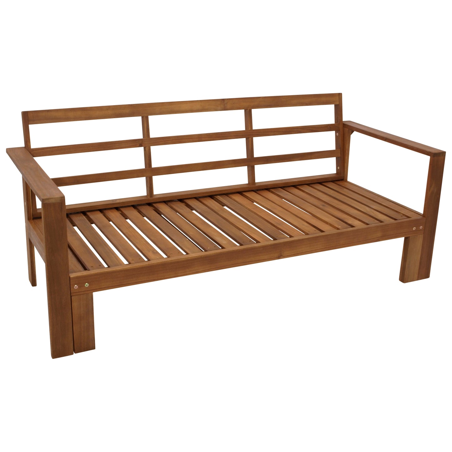 Liegesofa BELIZE ausziehbar 180x135cm, Akazie geölt, mit Auflagen grau