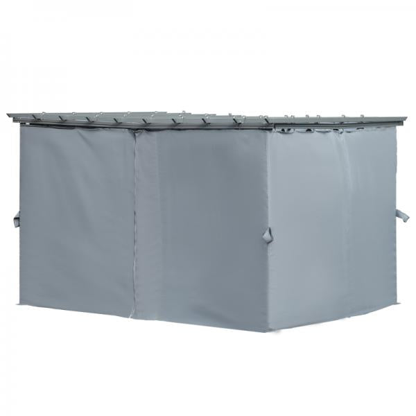 3,6 x 3 m Pergola-Pavillion Abnehmbare Dach Sonnenschutz Grau - Palo24