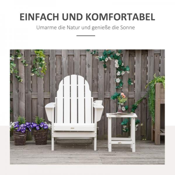 Gartenstuhl, Klappstuhl, ergonomisches Design, wetterfest, Kunststoff, weiss - Palo24