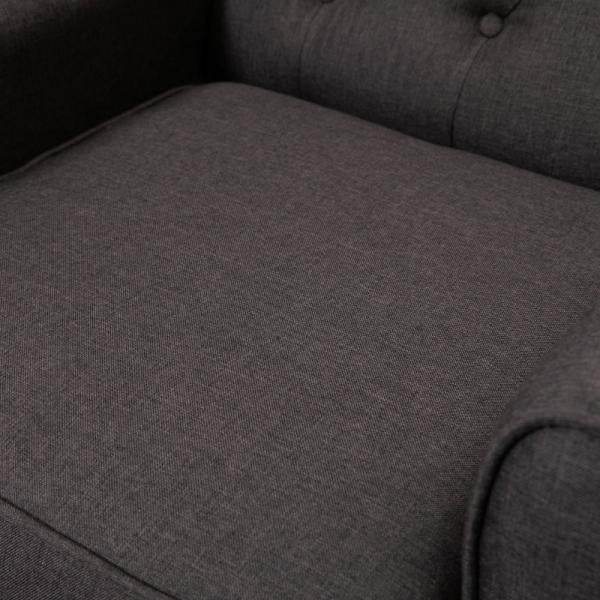 Einzelsessel Relaxsessel Ohrensessel Einzelstuhl Akzentsessel mit Tufting Holzfüße Polyester Braun - Palo24