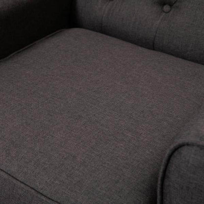 Einzelsessel Relaxsessel Ohrensessel Einzelstuhl Akzentsessel mit Tufting Holzfüße Polyester Braun - Palo24