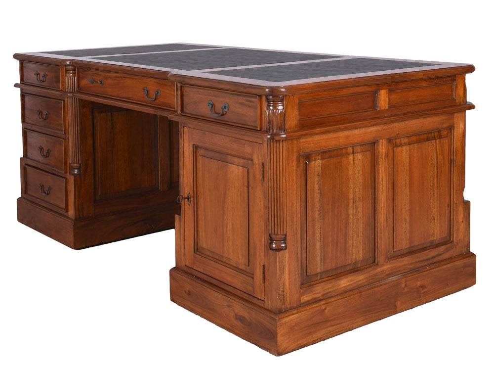 Kolonial Doppel Schreibtisch Partnerdesk Antik Empire - Palo24