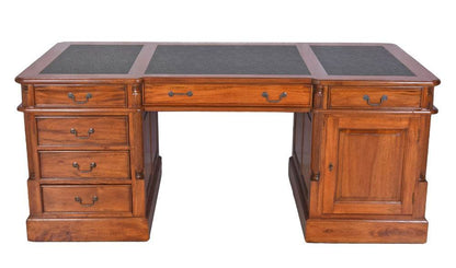 Kolonial Doppel Schreibtisch Partnerdesk Antik Empire - Palo24