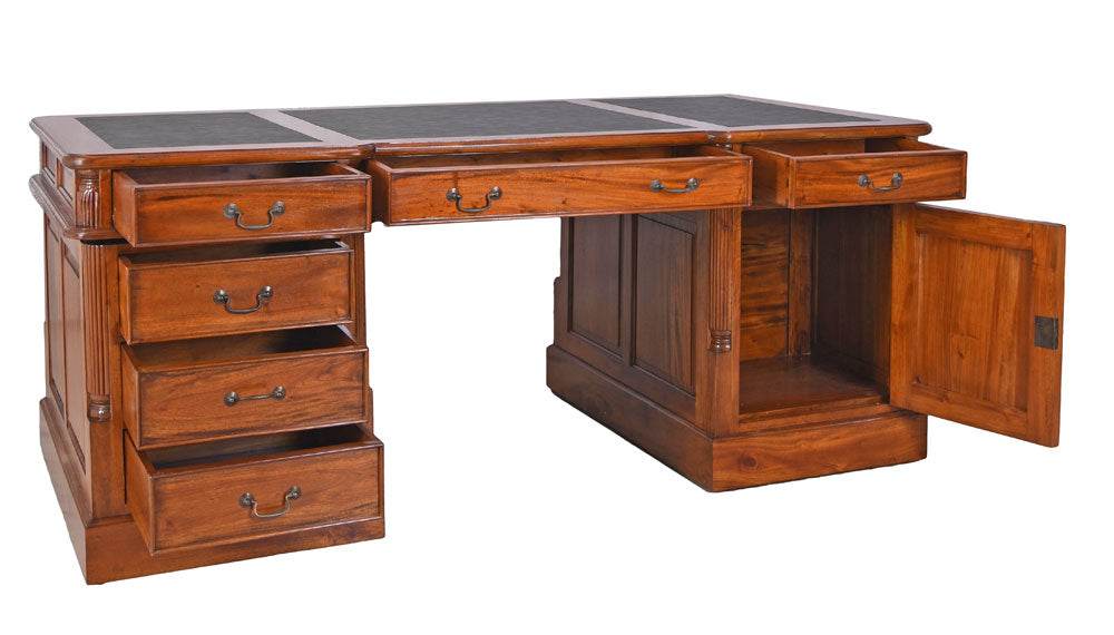 Kolonial Doppel Schreibtisch Partnerdesk Antik Empire - Palo24