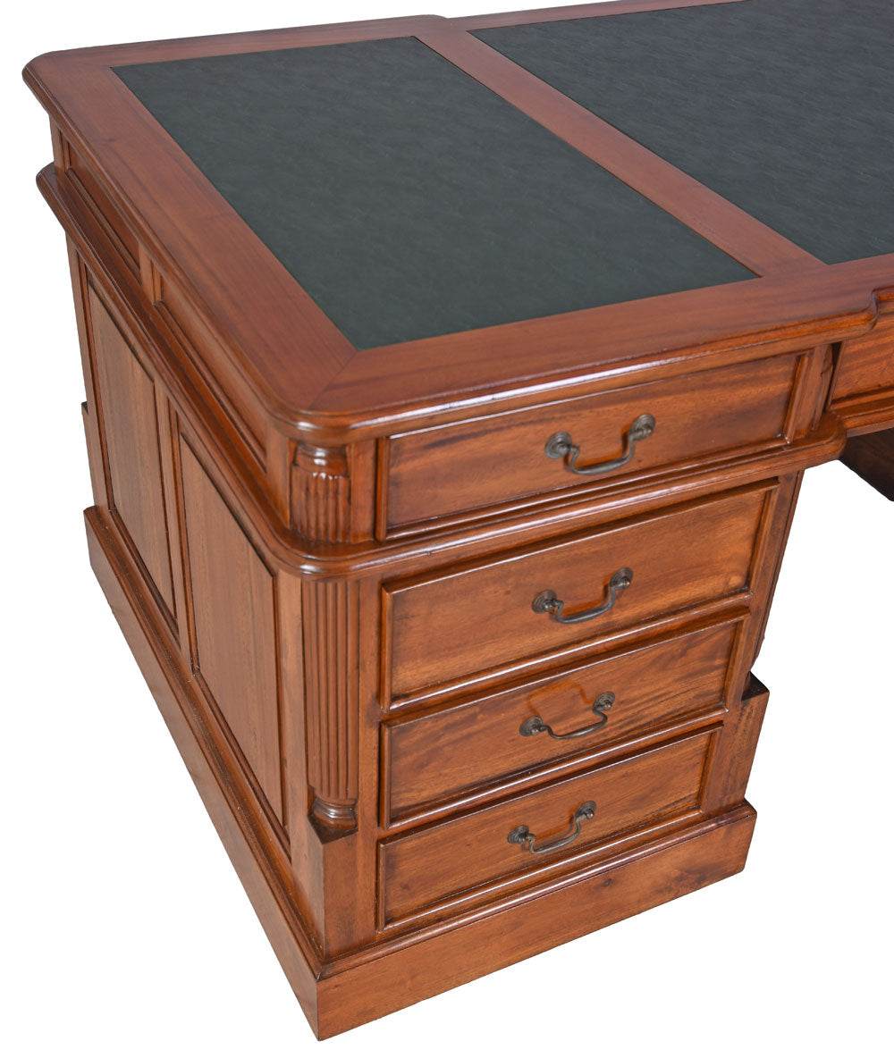 Kolonial Doppel Schreibtisch Partnerdesk Antik Empire - Palo24