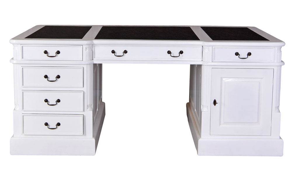 Vintage Partnerdesk Doppelschreibtisch Shabby Chic Weiss - Palo24