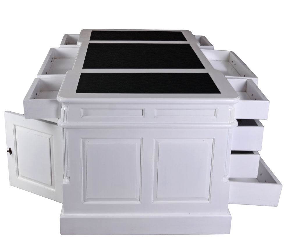 Vintage Partnerdesk Doppelschreibtisch Shabby Chic Weiss - Palo24