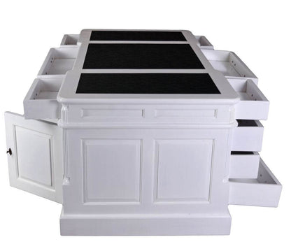 Vintage Partnerdesk Doppelschreibtisch Shabby Chic Weiss - Palo24