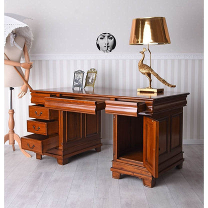 Chefschreibtisch Mahagoni Desh Holz Schnitzereien Schreibtisch - Palo24