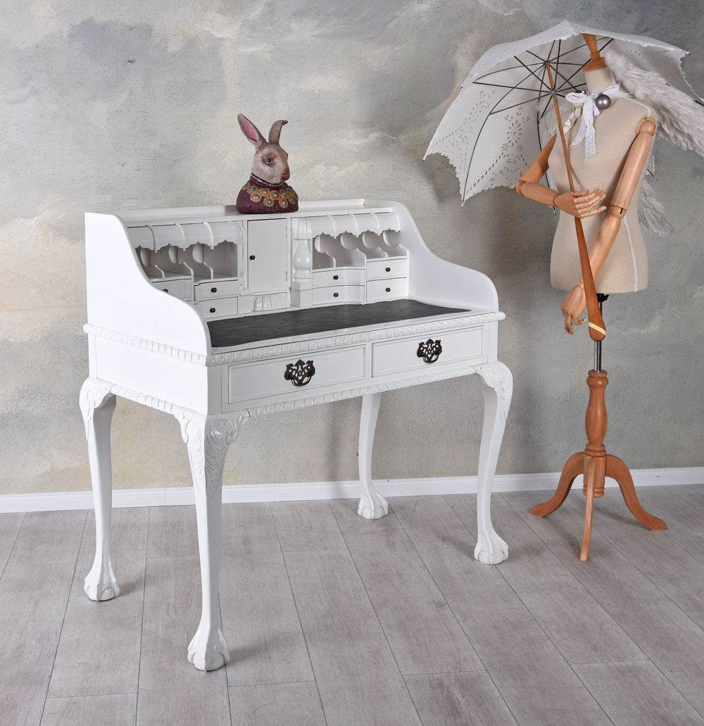 Landhaus Sekretär Shabby Chic Schreibtisch Weiss - Palo24
