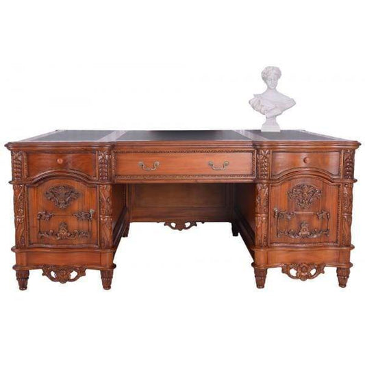 Englischer Chefschreibtisch Mahagoni XXL Antik - Palo24