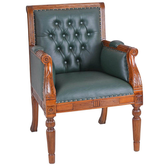LIBRARY CHAIR LEDERSESSEL MAHAGONI CHESTERFIELD BIBLIOTHEKSESSEL - Palo24