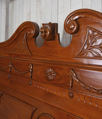 Himmelbett Antik Ehebett Löwenbett Mahagoni Massivholz 180x200cm - Palo24