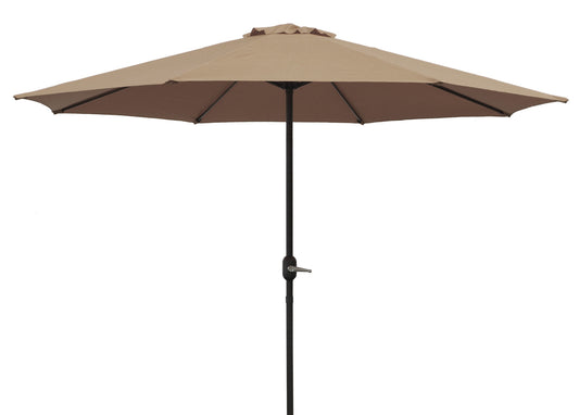 Ombrellone da mercato in alluminio 300cm, tortora, con manovella