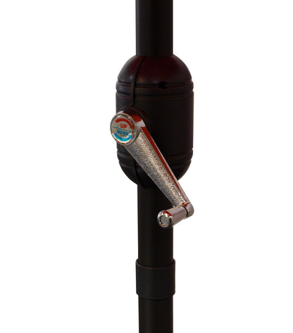 Ombrellone da mercato in alluminio 300cm, tortora, con manovella