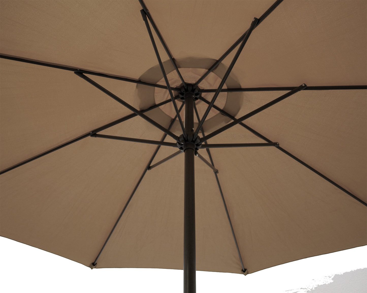 Ombrellone da mercato in alluminio 300cm, tortora, con manovella