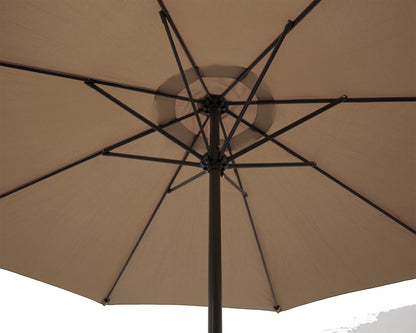 Ombrellone da mercato in alluminio 300cm, tortora, con manovella