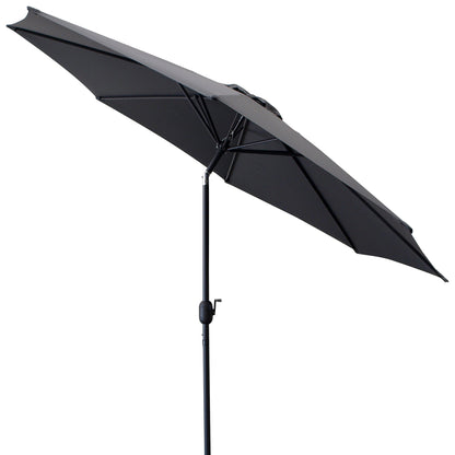 Marktschirm Aluminium 300cm, grau, mit Kurbel