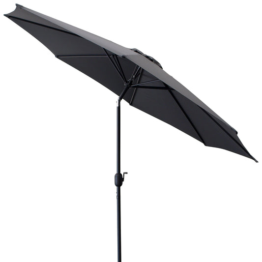 Marktschirm Aluminium 300cm, grau, mit Kurbel