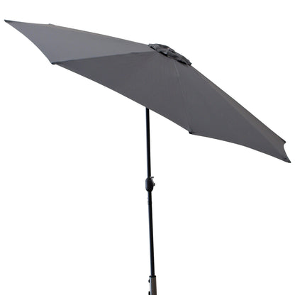 Marktschirm Aluminium 300cm, grau, mit Kurbel