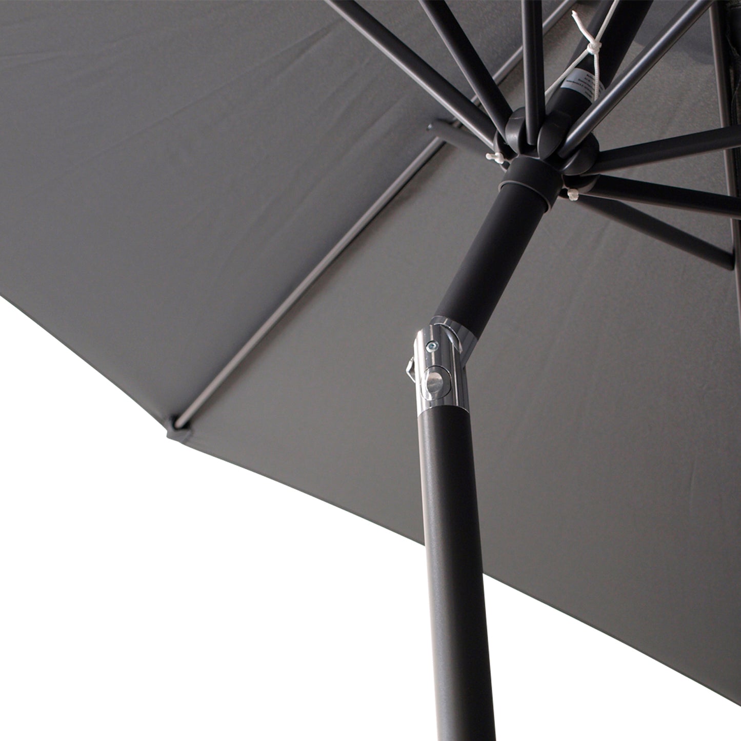 Marktschirm Aluminium 300cm, grau, mit Kurbel