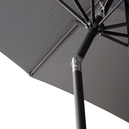 Marktschirm Aluminium 300cm, grau, mit Kurbel