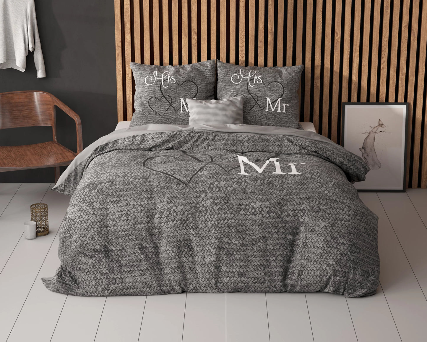 Mr And Mrs 3 Bettbezug 135x200 cm Anthrazit
