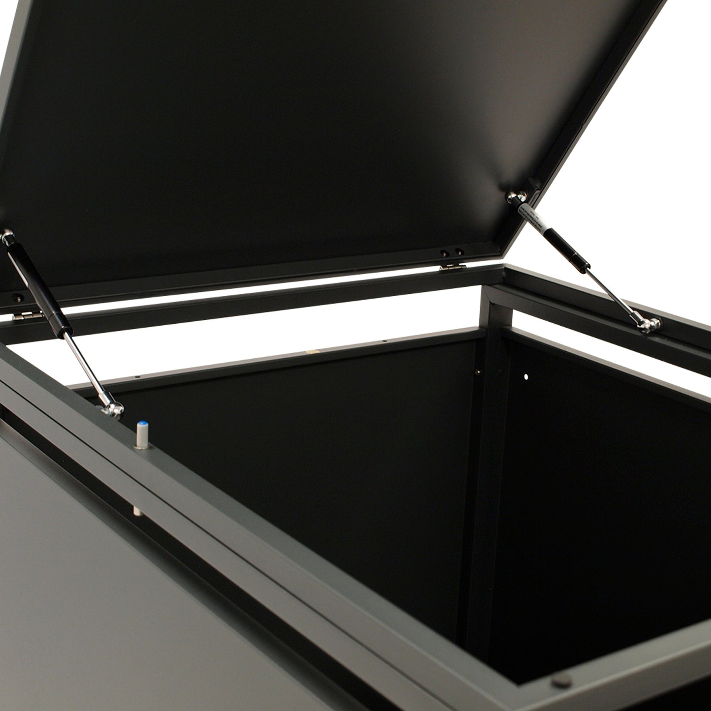 Contenitore per immondizia 66x80x116cm per bidoni da 120 e 240 litri, acciaio antracite con ante effetto legno