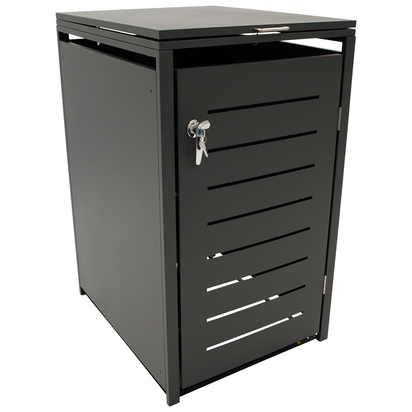 Contenitore per immondizia 66x80x116cm per cassonetti da 120 e 240 litri, acciaio antracite