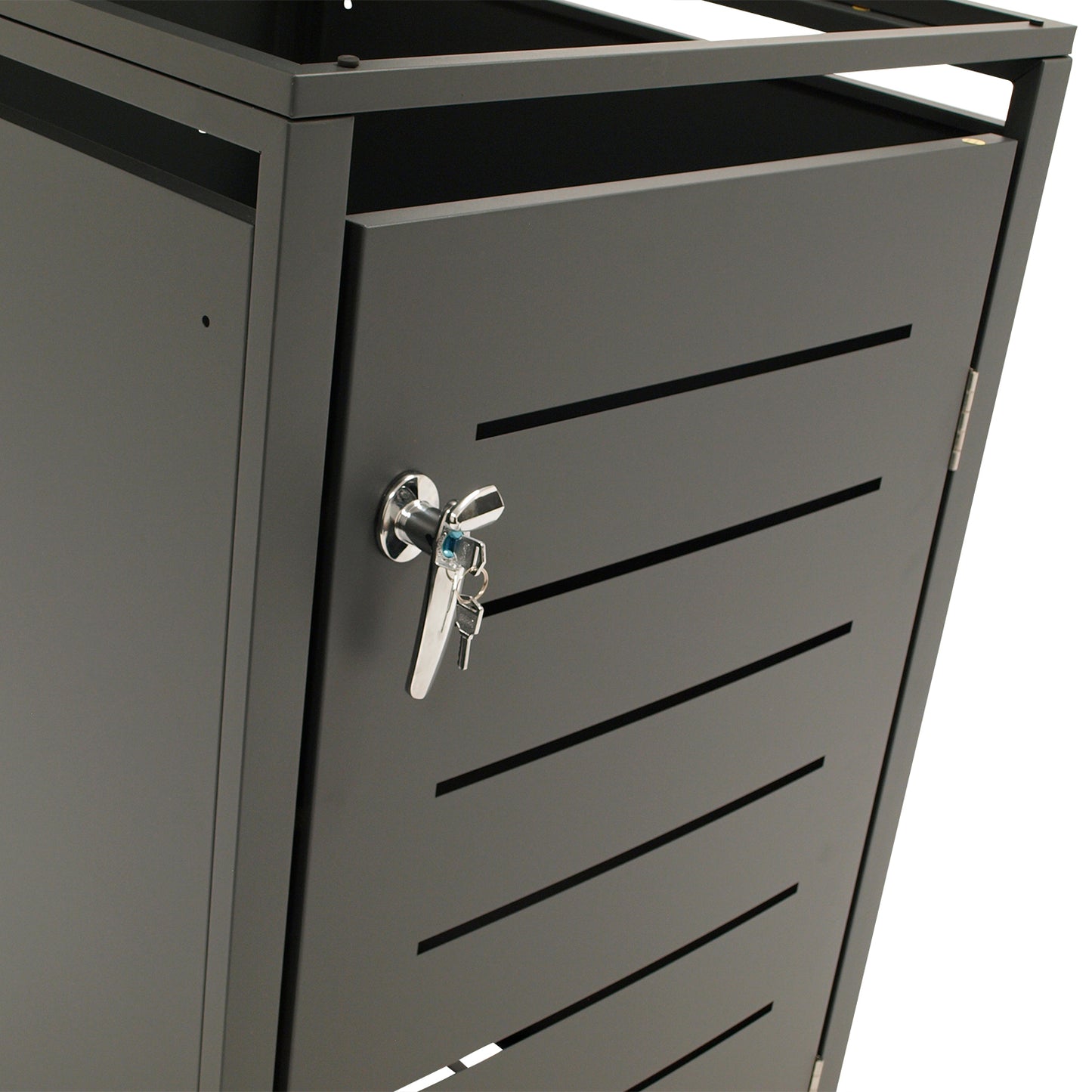 Contenitore per immondizia 66x80x116cm per cassonetti da 120 e 240 litri, acciaio antracite