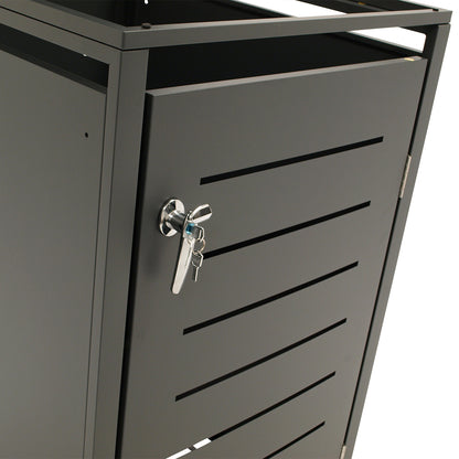 Contenitore per immondizia 66x80x116cm per cassonetti da 120 e 240 litri, acciaio antracite