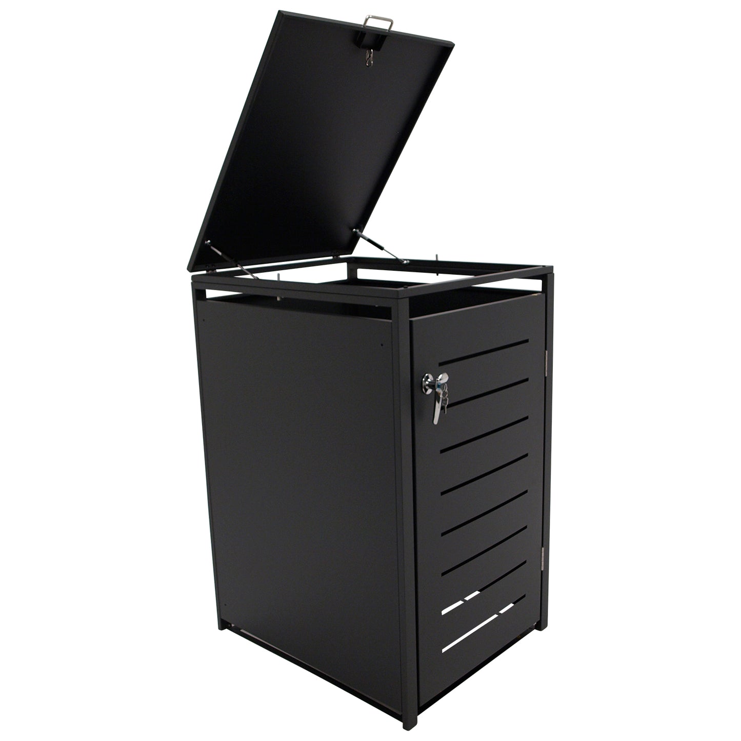 Contenitore per immondizia 66x80x116cm per cassonetti da 120 e 240 litri, acciaio antracite