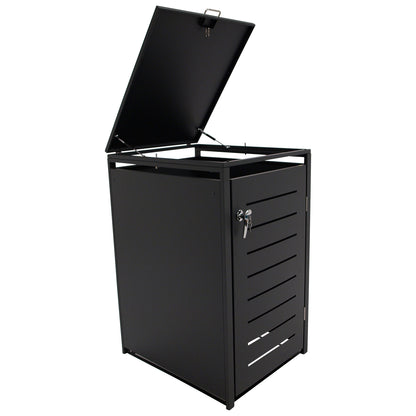 Contenitore per immondizia 66x80x116cm per cassonetti da 120 e 240 litri, acciaio antracite