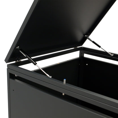 Contenitore per immondizia 66x80x116cm per cassonetti da 120 e 240 litri, acciaio antracite