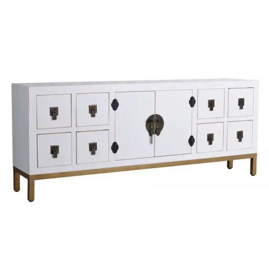 LOWBOARD CHINESISCHER TV WEISS SIDEBOARD FERNSEHSCHRANK