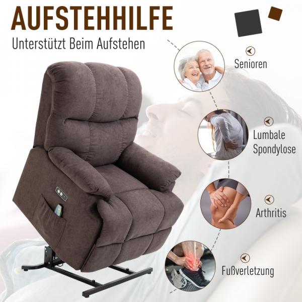 Fauteuil de massage avec fonction chauffante port USB marron