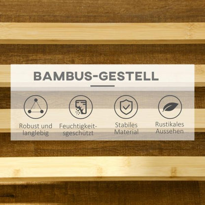 Garderobe aus Bambus, Kleiderhaken, Kleiderstange, Hosenständer, 1 Ablage, 4 Rollen, Natur