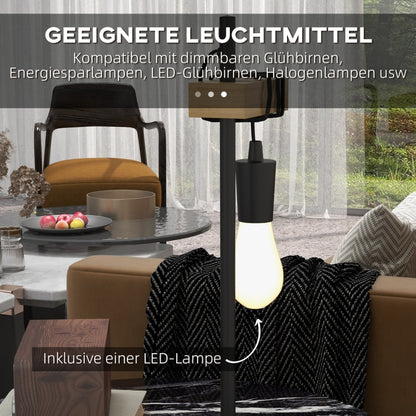 Tischlampe inkl. LED höhenverstellbar, schwarz+Holz