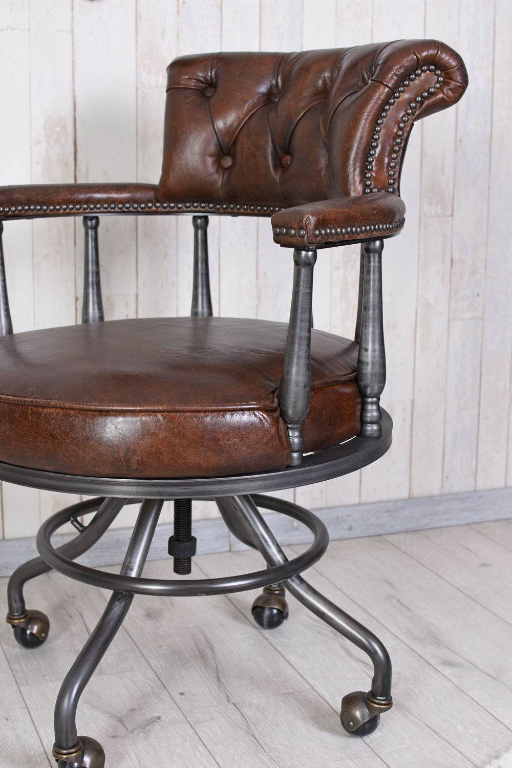 Bürostuhl Chesterfield Echtleder - Palo24