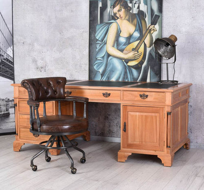 Bürostuhl Chesterfield Echtleder - Palo24