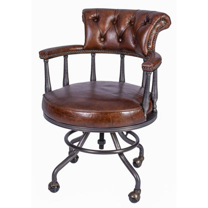 Bürostuhl Chesterfield Echtleder - Palo24