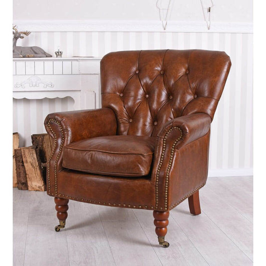 EXCLUSIVER ENGLISCHER CLUBSESSEL CHESTERFIELD LEDER - Palo24
