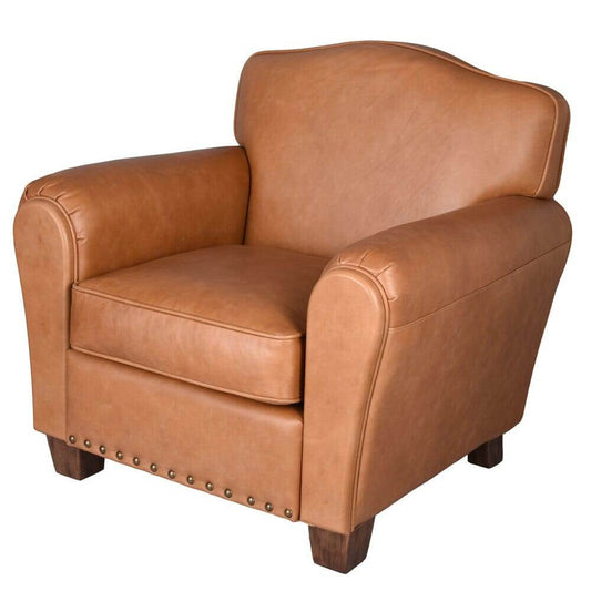 LEDER SESSEL COGNAC CLUBSESSEL ART DECO ARMLEHNSESSEL RETRO SITZMÖBEL - Palo24
