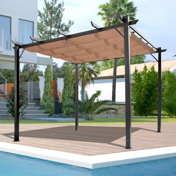 Pavillon Pergola mit einstellbarem Stoffdach 300 cm x 400 cm x 223 cm - Palo24