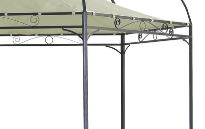 Pavillon MODENA hexagonal, acier noir, bâche enduite PVC écru